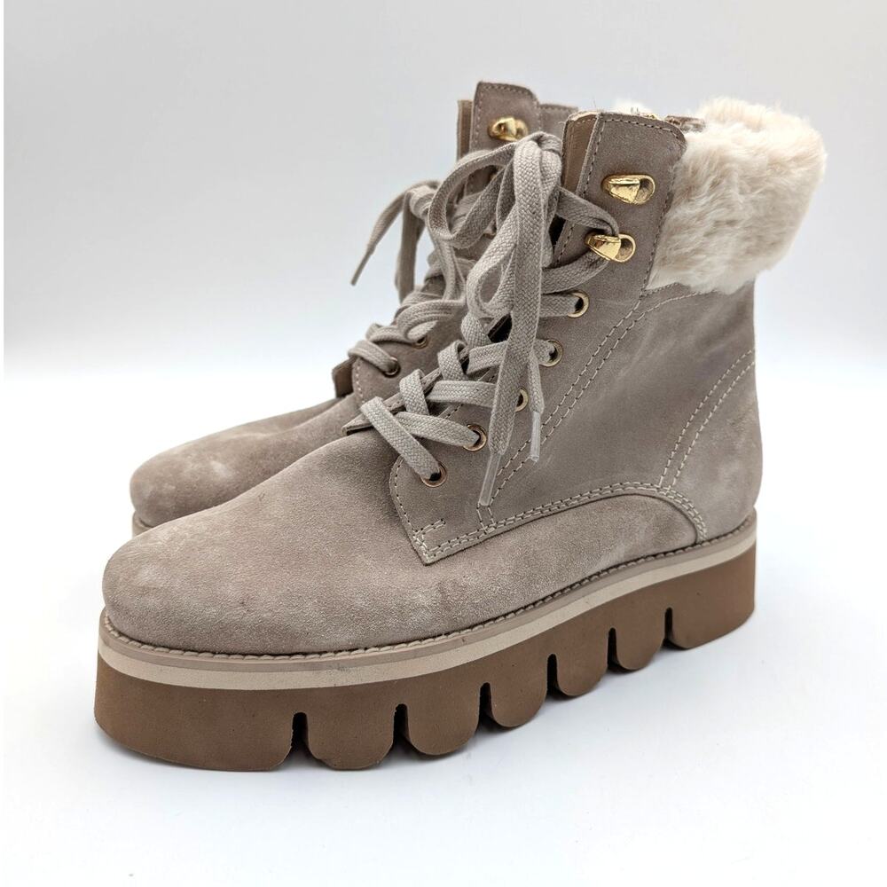 Ara Vesta Platform Lace-Up Chelsea Ankle Boots Women's Sand Size UK6 US8.5 EU39